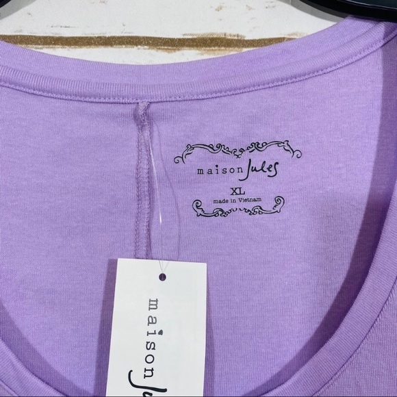 Maison Jules Lavender Long Sleeve Tee size XL - Picture 2 of 5